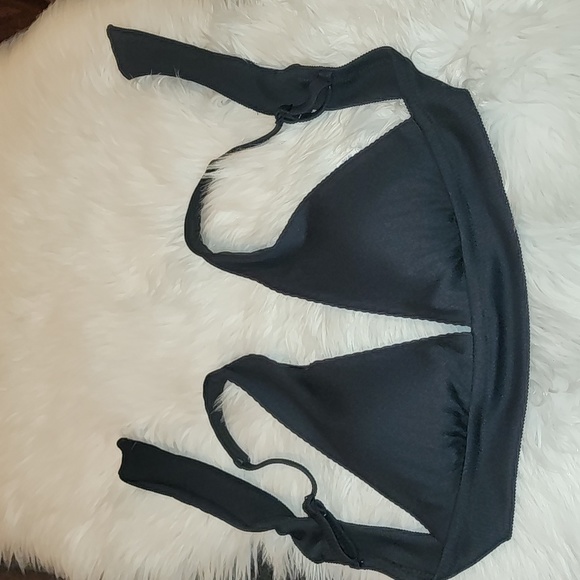 Aerie Black Triangle Halter Bikini Top, Size Large, NWOT - Picture 2 of 10
